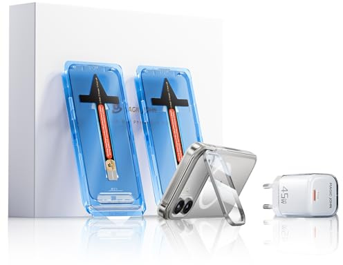 MAGIC JOHN für iPhone 17 Telefon Zubehörpaket [für iPhone HD Displayschutzfolie] [Linsenständer Hülle] [45W PD Schnelladegerät] 3-Teiliges Set