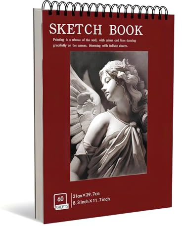Eclove Set 2 Album da Disegno A4, 100 g/m² Blocco da Disegno Senza Acidi per Artisti, 120 Fogli/240 Pagine Carta da Disegno a Spirale per Bambini e Adulti, Disegno, Colorazione, Pittura e Journaling