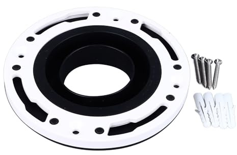 Respicefinem Kit di riparazione universale per flangia WC Nero Resistente in silicone ABS per tubi da 3 pollici 4 pollici 5 pollici Installazione semplice Sigillatura