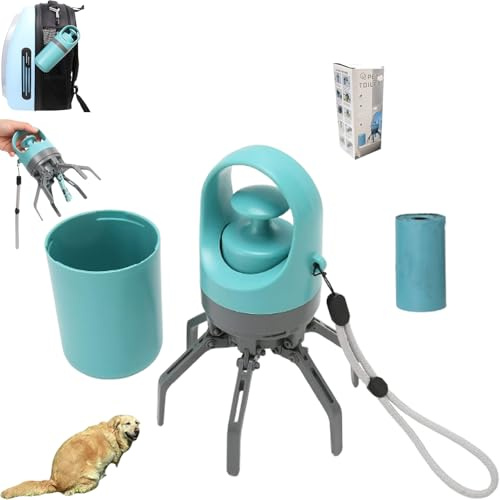 Portable Pet Pooper Scooper,Portable Pooper Scooper for Dogs,Portable Poop Scooper with Bags,Pooper Scoopers with Bag Attachment,with 15/60/120 PCS Bag Attachment. (15PCS, Bags)