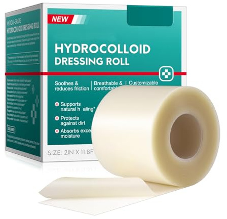 Hydrokolloid Roll, Pickel Patch Rolle, Wundpflaster Wasserfest, Transparent & Zuschneidbar, Reduziert Reibung, Für Hautschutz & Wundpflege, Für Gesicht, Knie, Ellenbogen & Ferse, 5cm x 3.6m