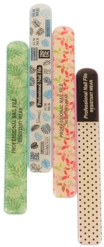 PAMINGONO 4 Piezas Limas para Uñas de Acero Inoxidable Herramientas de Manicura para Manos y Pies para Uso Casa y Salón de Manicura Pulidor de Uñas Natural