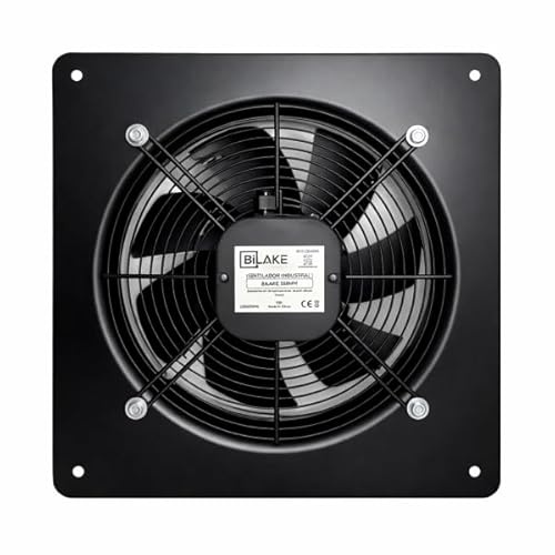 Bilake Extractor Helicoidal Empotrable Ø350 mm | 2450 m³/h - 135W | Ventilador Industrial de Pared en Acero IPX4