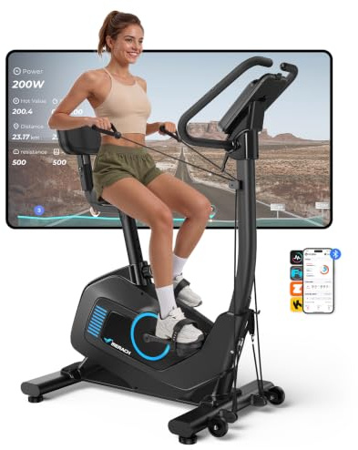 MERACH 5-in-1 Smart Exercise Bike with Adaptive Resistance & Backrest