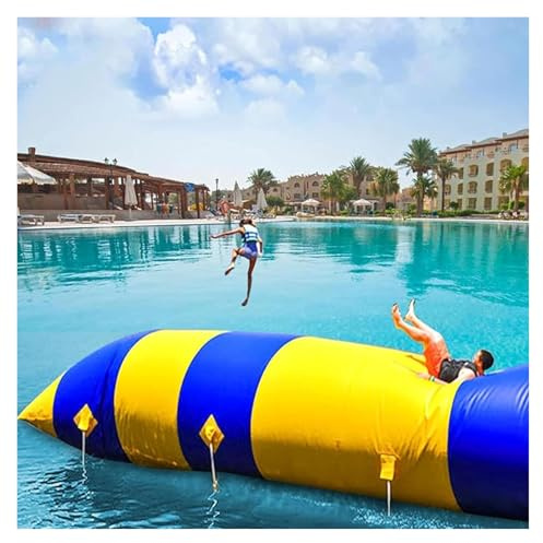 Inflatable Water Bouncy Castle with Air Pump Family Fun Outdoor Recreat Pool Par Activi for Kids and Adults