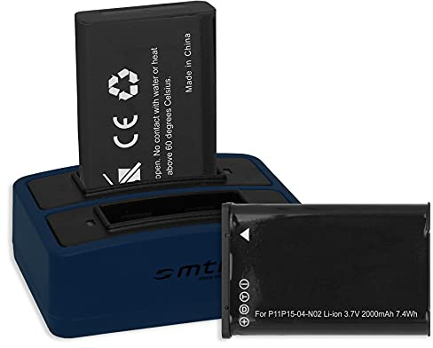 2X Ersatz-Akku + Dual-Ladegerät Typ 010-11654 -03 kompatibel mit Garmin VIRB, VIRB Elite/Monterra/Montana 600, 650... Siehe Liste!