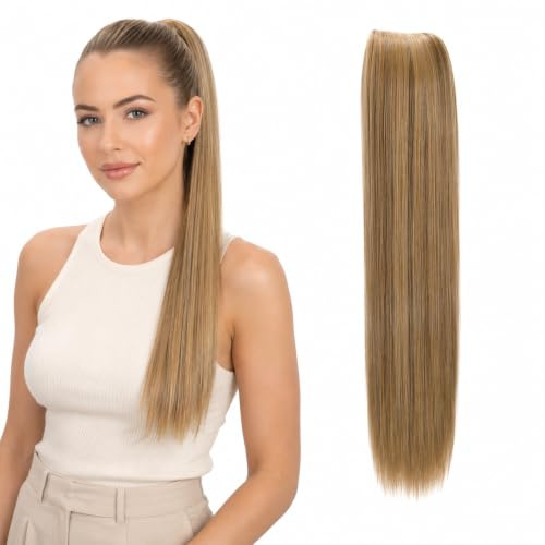 CAISHA 55cm Haarteil Zopf Kordelverschluss Glatt Braun Blond Mix PH512