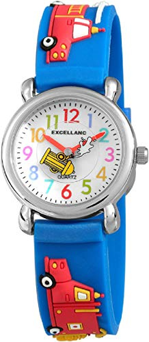 Excellanc Kinderarmbanduhr Analog Lernuhr Jungen Mädchen | Armbanduhr Kinder ab 4 Jahre – Lernuhr | Kinderuhr Analog Jungen 6 8 10 Jahre – bunt wasserdicht Schulkind Geschenk