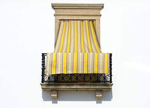 SOFFICIOSO Tenda da Sole per Esterni con Anelli per Terrazzo Modello Riga Fine 145x250 Giallo