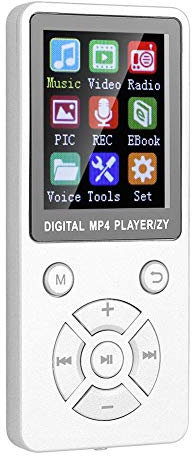 Lecteur MP3 / MP4 avec écran de 1,8 Pouces et Prise en Charge de 8 Go de mémoire Étendre la Carte SD à 32 Go, Lecteur de Musique Portable, Connexion Bluetooth, Radio, Enregistrement etc(Whtie)