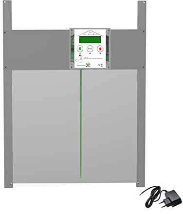 JOSTechnik Poultry House Butler PHB2-RB Rahmengerät mit selbstverriegelnder Hühnerklappe 420 x 370 mm und echter Nothalt & Notöffnungsfunktion, inklusive Steuerung für Licht, Heizung und Lüftung