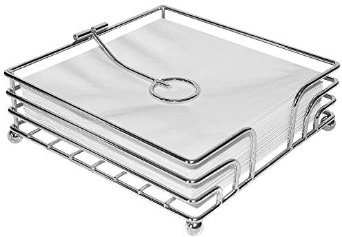 Blue Donuts Wire Collection Napkin Holder – Napkin Holders for Tables, Dining Table Napkin Holders for Kitchen, Flat Napkin Holder, Chrome