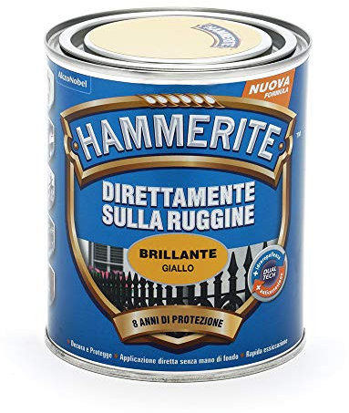 Hammerite Direttamente Sulla Ruggine Brillante Giallo 0.75 l