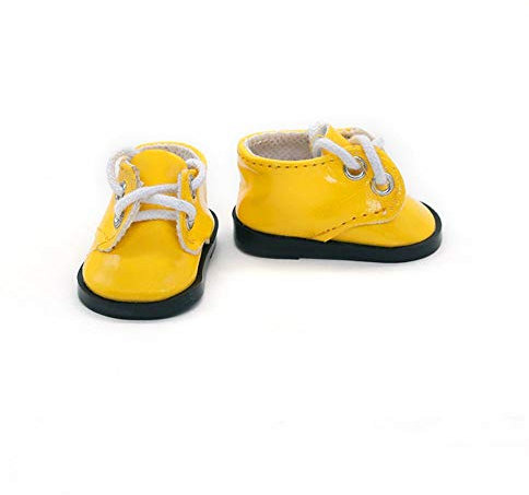 Aeromdale - Scarpe per bambole in poliuretano con lacci per bambole da 35 cm, colore: Giallo