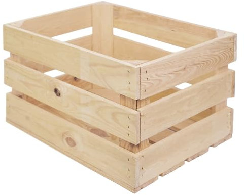 LAUBLUST Vintage Holzkiste Klein - Aufbewahrungskiste aus Holz | Geschenkkiste & Deko (Natur, 40 x 30 x 25 cm | L)