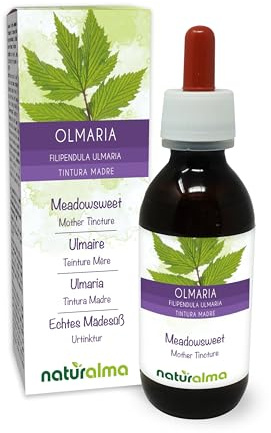 Echtes Mädesüß (Filipendula ulmaria oder Spirea ulmaria) Blüten Alkoholfreier Urtinktur Naturalma - Flüssig-Extrakt Tropfen 120 ml - Nahrungsergänzungsmittel - Veganer