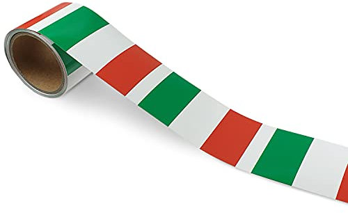 signodoo® Selbstklebende Italienflagge | EM & WM Länderflaggen | Flaggen für Auto, Fenster & Anderen Oberflächen | Italy Italia | Nationalflagge | Aufkleber | 5,6 m x 8,0 cm