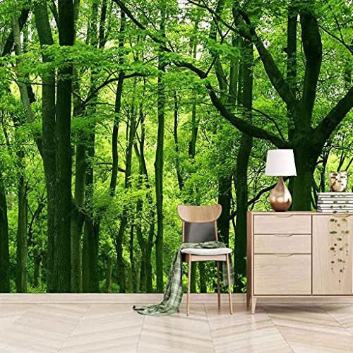 FVGKYS Wandbilder Schlafzimmer Erwachsene Kinder Tapete Plakate 3D Grüne Bäume Landschaft Selbstklebend Wandgemälde Wandtattoo Kunst Dekoration Für Wohnzimmer Küche Wanddekoration 200x150cm