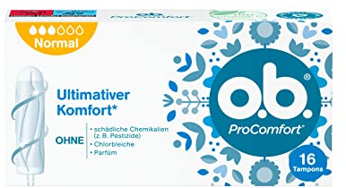 o.b. ProComfort Normal, Tampons für mittlere bis stärkere Tage mit Dynamic Fit Technologie und SilkTouch Oberfläche, für ultimativen Komfort und zuverlässigen Schutz (6x 16 Stück)