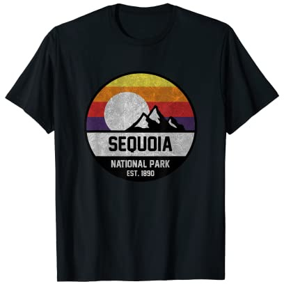 Sequoia National Park Retro Sunset T-Shirt Vintage Maglietta
