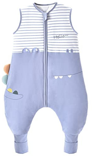 Chilsuessy Babysovsäck med ben, 2,5 tog, vintersovsäck unisex, året runt-sovsäck med fötter, babysovsäck barn, söt krokodil, 70 cm/babylängd 75–85 cm