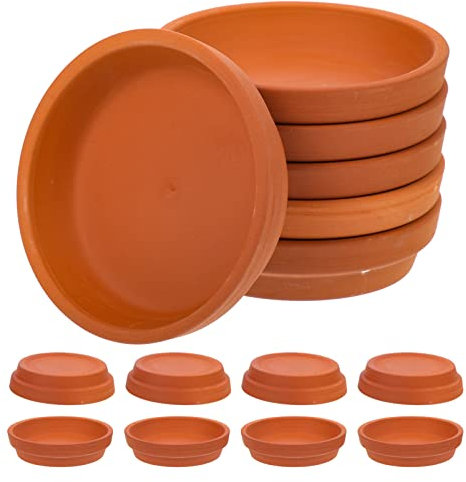 10st Pflanzschale Aus Keramik Zimmerpflanzen Blumentöpfe Runde Pflanzschalen Pflanzentopfplatten Tablett Für Pflanzentöpfe Topfpflanzenschalen Terrakotta Gartentopf Blumentopf