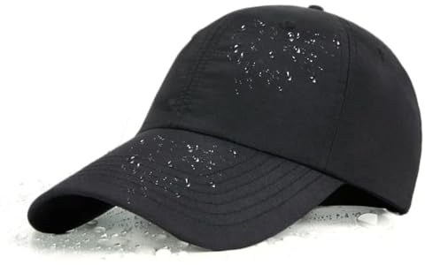 YAMEE Unisex vattentät baseballkeps utomhushatt snabbtorkande solhatt [All Senson], Svart, one size