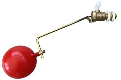 PlumbEZ Adjustable 1/2 Inch Part 2 Ball-Cock Float Valve with Ball/Float for Toilet Cistern & Water Tank, Ball Valve Ballcock for Cisterns & Water Troughs. Part 2 Ball Valve with Float