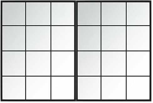 vidaXL Espejos de Pared 2 uds Metal Negro 80x60 cm