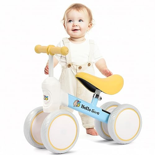 Hello-5ive Baby Balance Bike No Pedal Toddler Ride On Toy Indoor Outdoor Kids Balance Bike for 1,2,3 Year Old Boys Girls Kids Toddlers First Bike, Best Gift
