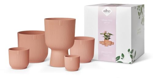 elho #Gift Vibes Fold 7,9,11,14,C Blumentopf - Zartrosa | ∅ 19 x H 22 cm | 5 Artikel Enthalten