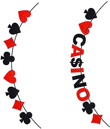 VICASKY 2st Poker Party Dekorationen Banner Buchstabe Ein Ornament Thema Partydekorationen Herzverzierung Junge Geburtstagsdekorationen Kartenspielen Liebe