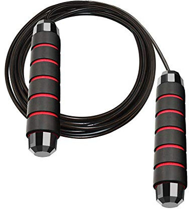Springseil ohne Kugellager. Verstellbares Rapid-Speed-Springseilkabel und 6-Zoll-Memory-Foam-Griffe/19/3085