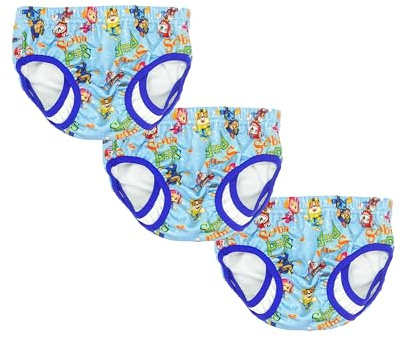 Paw Patrol Swim Pants, Reuseable Swim Nappies, 1-2 Years Multi Pack Babies & Toddler Range, Lightweight Washable Leak Guard, Pull Up Stretch Waist, 85% Polyester, 15% Spandex (Blue, M, 3, Count)