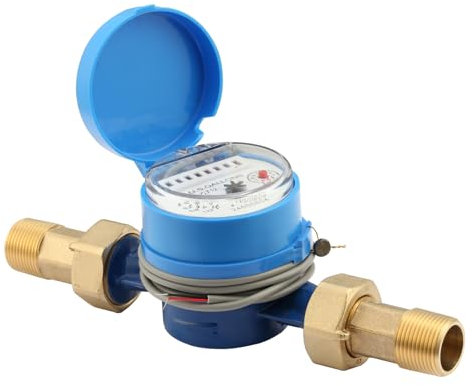 Watflow DN20 Wasserzähler mit 1,9 cm NPT-Anschlüssen mit Impulsausgang, Kaltwasserzähler für Garten oder Haus, Einzelstrahl.