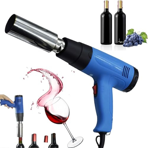 YhsPkh 50-Mm-Kapsel-Wärmeschrumpfmaschine + 2 Geschwindigkeiten (Hoch/Niedrig), 1600-W-Handschrumpfpistole, PVC-Kapsel-Wärmeschrumpfgerät, Zum Verpacken Von Weinkapseln Aus PVC Pp Pof