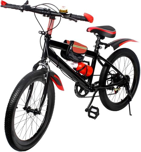 Kinderfahrrad 20 Zoll Fahrrad, Jungenrad Mountainbike, 7 Gang, Höhenverstellbarer Sitz, Stabiles Fahrrad für Kinder 4.26-4.9ft