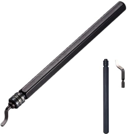 Metal Deburring Tool Resin Deburring Tool Pen Shaped Interchangeable Deburring Chamfer Tool Trimming Tools with Steel Head Compact Chamfering Tool with Handle for Pipe