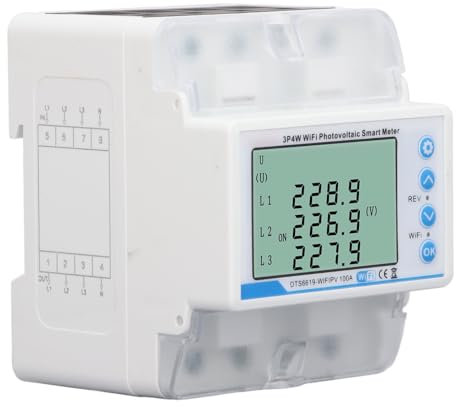WiFi Photovoltaic Smart Meter, 3p 4W Multi -Funktionsspannungsschutz mit LCD -Anzeige, Schutzdatensatzfehler, Heimautomatisierung, Kompatibel mit, kein Hub Erforderlich