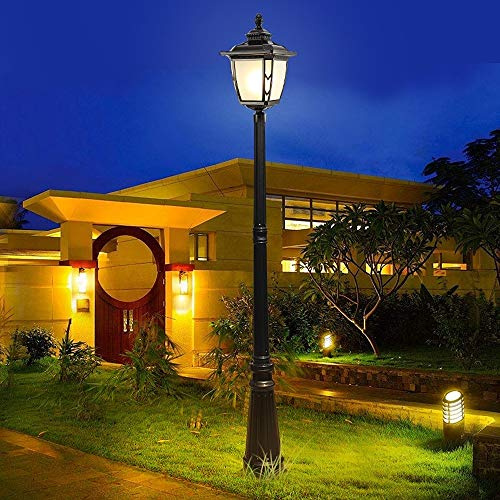 TBLOTYD Post Light Lamp Post Lights Outdoor, Continental External Waterproof Glass Lantern Column Lamp Antique Park Villa Lawn Lights Garden Landscape Pole Post Lights,205cm