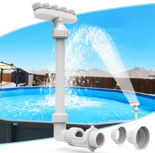 MILYN piscine en cascade pour sol et encastrable, réglable avec 5 buses, accessoire amusant cascade étang, détente et refroidissement extérieur
