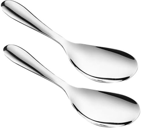 HEATSHAKING 2pezzi Cucchiai Di Riso Acciaio Inossidabile Utensili Da Cucina Antiscivolo Per Servire Riso e Zuppe Design Ampio e Resistente Per Uso Quotidiano Cucina
