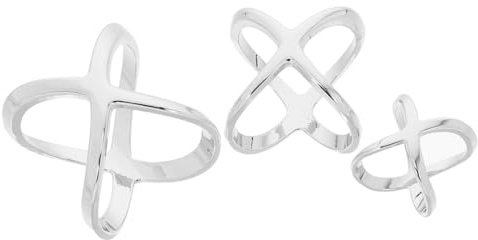 Eleganter X-förmiger Schalring aus Legierung für Schals | Silber, Sicherer Halt, Vielseitige Nutzung für Schal und Tuch, Modernes Design, 3 Stück