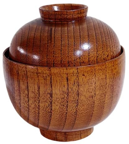 ZUNOXAZ Cuenco Japonés De Arroz y Sopa Con Tapa Multifuncional Pequeño De Madera De Ácido Jinjolero Para Servir Alimentos Casa y Restaurante