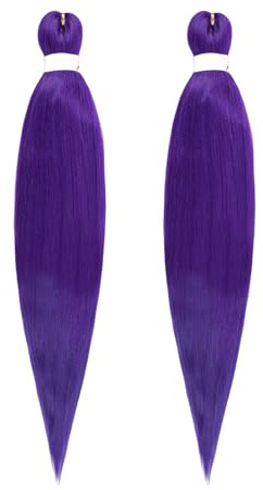 2PC Rajout Cheveux Tresses Violet Clair, 26 Inch Africaine Textured Cheveux Meches De Chéveux, Pour Tresses Purple Braiding Hair Extensions, Extensions de cheveux afro-Tresses au crochet