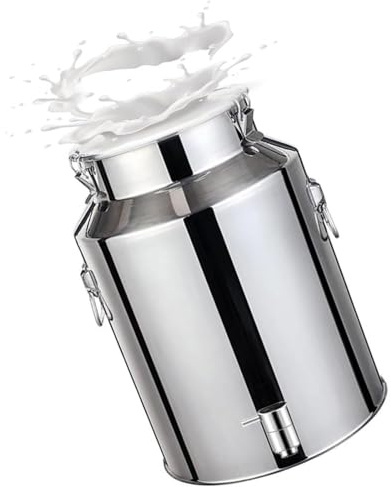 Bidon INOX pour Huile d Olive 5-88 litres avec Robinet, Bidon a Lait Aluminium pour Huile Et Aliments pour Stockage,Capacity-68L