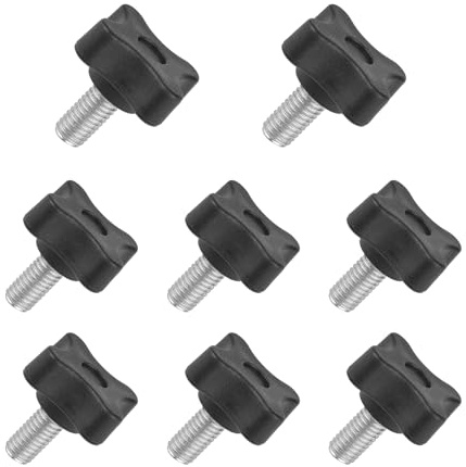 JJWNMLL 8pcs Tornillos, M8*16mm tornillo de estrella, tamaño de cabeza 30mm, tornillos moleteados, recambio de rosca, tornillo de fijación, pomo de sujeción para máquina