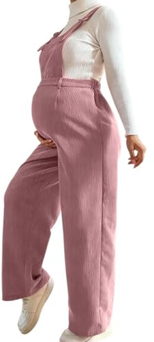 DOTBUY-SHOP Salopette Premaman Donna Invernale, Tuta Premaman Donna Elegante con Tasche Morbida Comode Larga Taglie per Casual, Gravidanza, Lavoro, Salotto