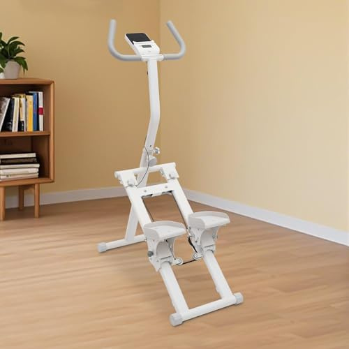 Stepper Klettermaschine Fitnessgeräte mit Bildschirm, Klappbares Treppensteiger Sportgeräte, Einstellbarer Höhe, DREI Widerstandsstufen und Vier Pedalwinkeln, für Ganzkörpertraining