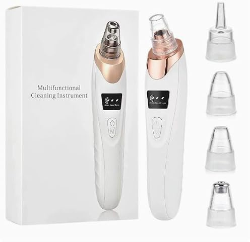 2026 Blackhead Remover with 5 Suction Heads & 4 Gold Extractor Needles, Electric Blackhead Vacuum Pore Vacuum for Deep Facial Cleaning, USB Rechargeable for Women & Men-Khaki